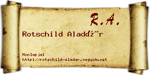 Rotschild Aladár névjegykártya