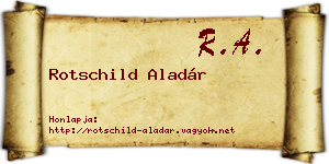 Rotschild Aladár névjegykártya